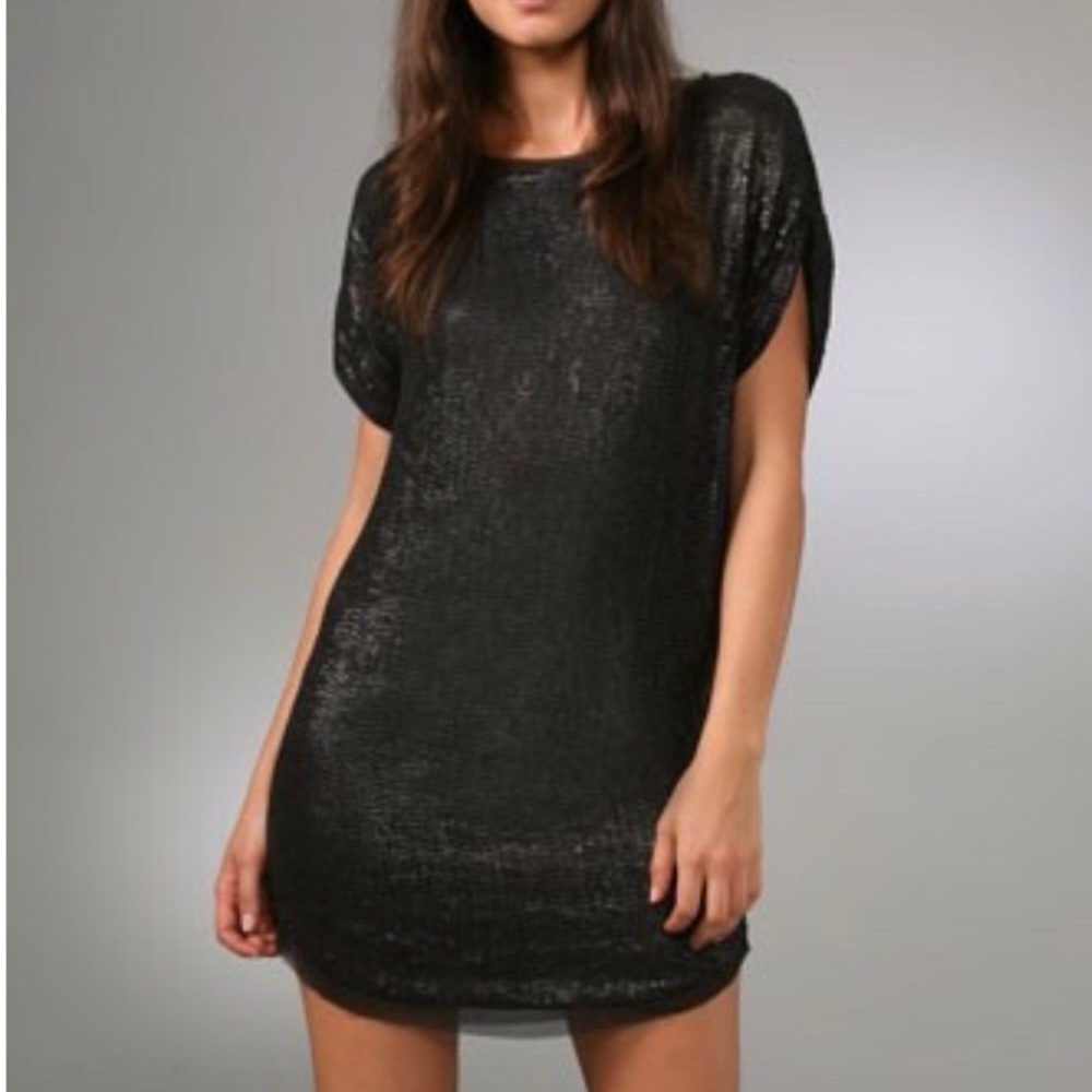Haute Hippie Matte Black Sequin Dress or Tunic